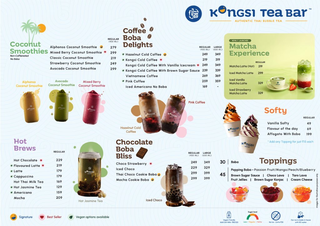 kongsi tea bar menu