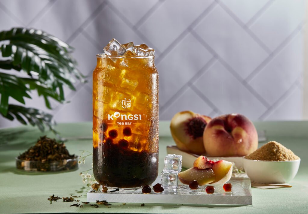 peach bubble tea
