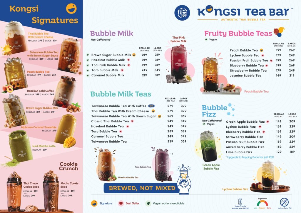 Kongsi Tea Bar Menu