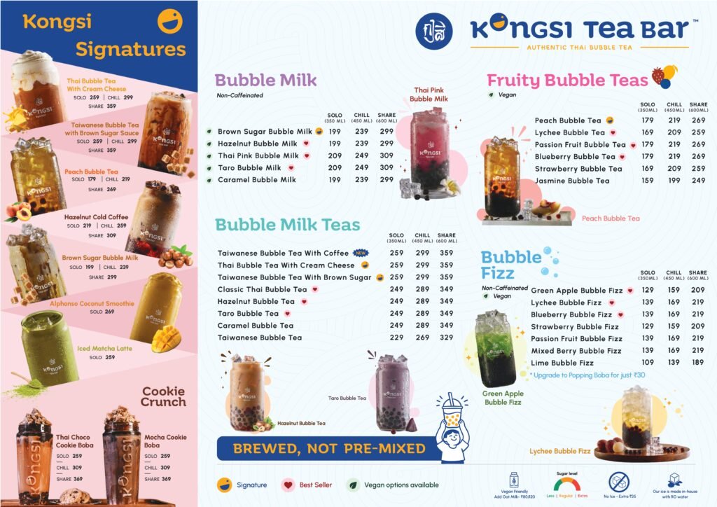 Kongsi Tea Bar Menu